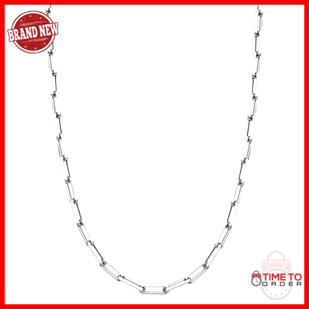 925 Sterling Silver 18K Gold Plated Paperclip Chain Necklace 16 Inches - Picture 1 of 7